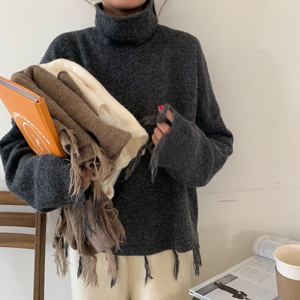 2021 new autumn winter women sweater casual female tassel loose fit knitted pullovers turtleneck short ladies knitwear mzeh, White;black
2021 new autumn winter women sweater casual female tassel loose fit knitted pullovers turtleneck short ladies knitwear mzeh, White;black