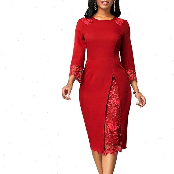 elegant patchwork lace pencil bodycon dresses women 2021 autumn casual plus size slim office long party dress 5xl, Black;gray
elegant patchwork lace pencil bodycon dresses women 2021 autumn casual plus size slim office long party dress 5xl, Black;gray