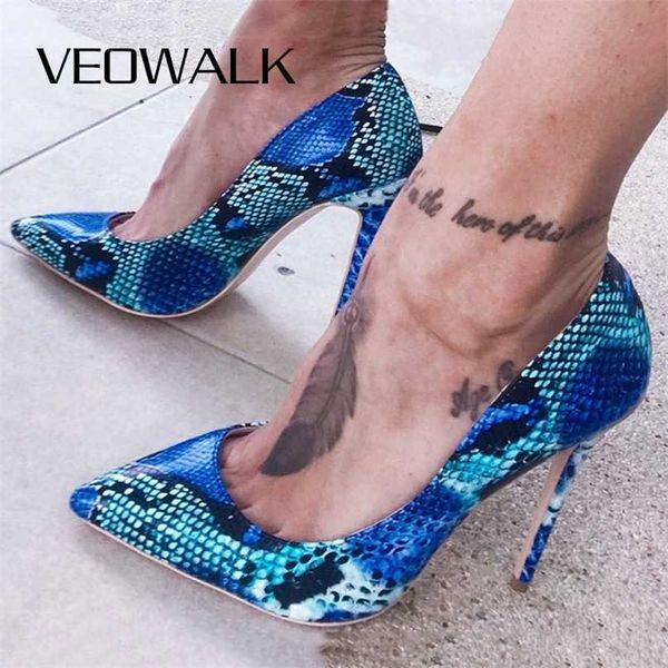 veowalk snake printing leather women super high heels ladies pointed toe stiletto pumps slip on heeled party shoes blue 211029, Black
veowalk snake printing leather women super high heels ladies pointed toe stiletto pumps slip on heeled party shoes blue 211029, Black