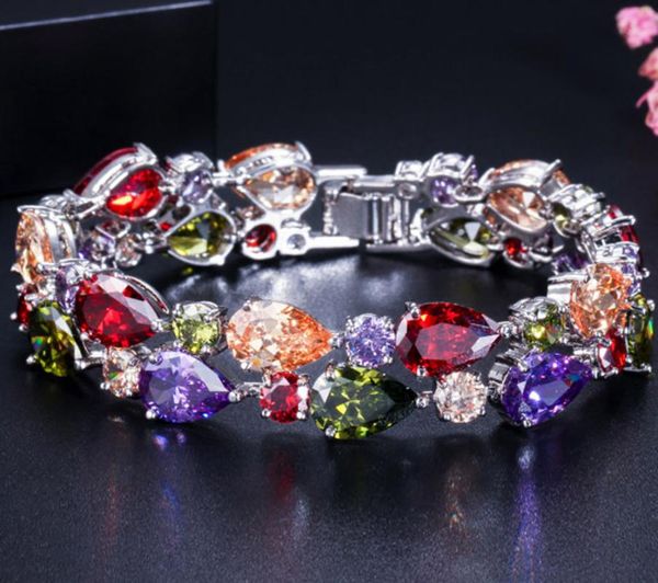 charm bracelets gorgeous big green purple red teardrop cubic zirconia stone connected wide women wedding bangles, Golden;silver
charm bracelets gorgeous big green purple red teardrop cubic zirconia stone connected wide women wedding bangles, Golden;silver