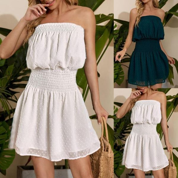 casual dresses 2021 summer women's mid-length dress solid color strapless sleeveless high-waist pleated suitable for parties, Black;gray
casual dresses 2021 summer women's mid-length dress solid color strapless sleeveless high-waist pleated suitable for parties, Black;gray