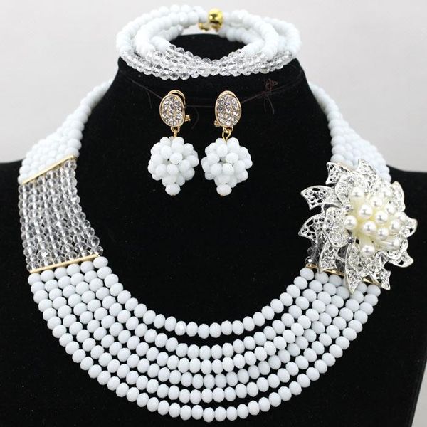 elegant white african bead decoration jewelry set bridal wedding statement necklace costum jewelry beads set qw074, Silver
elegant white african bead decoration jewelry set bridal wedding statement necklace costum jewelry beads set qw074, Silver