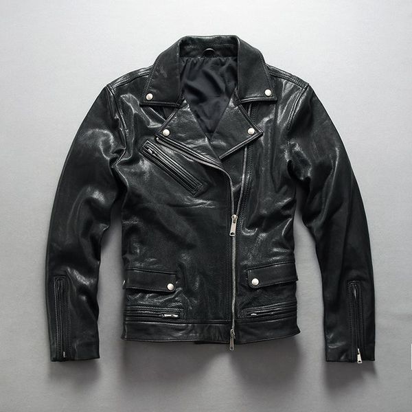 men's leather & faux fashion biker slim fit black pocket mortorcycle style genuine jacket men sheepskin real coat
men's leather & faux fashion biker slim fit black pocket mortorcycle style genuine jacket men sheepskin real coat