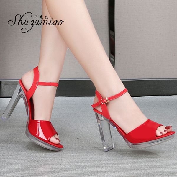 2021 new will see women's patent leather sandals solid color square jump 12cm transparent high heels lower party shoes img0, Black
2021 new will see women's patent leather sandals solid color square jump 12cm transparent high heels lower party shoes img0, Black