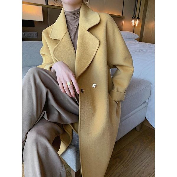 women's wool & blends winter womens jacket autumn casual double-sided woolen coat femme long black korean overcoat elegant casaco femin
women's wool & blends winter womens jacket autumn casual double-sided woolen coat femme long black korean overcoat elegant casaco femin