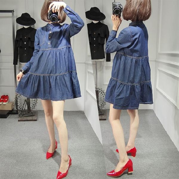 maternity dresses 9156# clothes spring autumn long sleeves dress a line denim loose stylish pregnant women mom, White
maternity dresses 9156# clothes spring autumn long sleeves dress a line denim loose stylish pregnant women mom, White