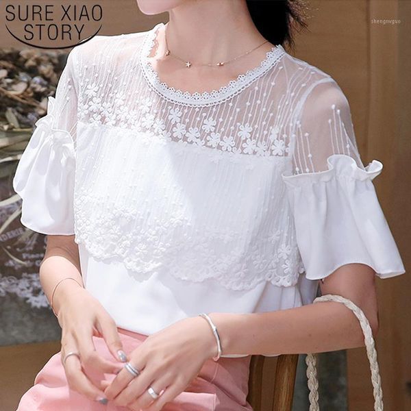 women's blouses & shirts 2021 summer fashion korean style women o-neck spliced lace lady' sweet floral shirt blusas 8611 50, White
women's blouses & shirts 2021 summer fashion korean style women o-neck spliced lace lady' sweet floral shirt blusas 8611 50, White