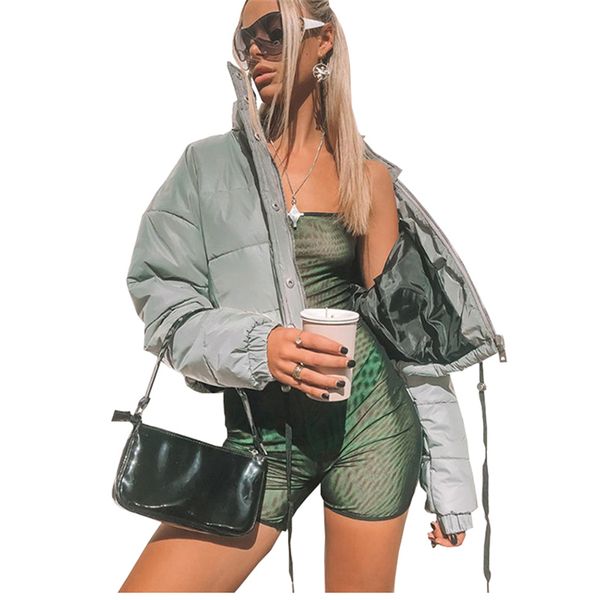 women autumn winter punk warm jacket streetwear long sleeve turtleneck reflective loose coats thick female outwear kg-143, Black;brown
women autumn winter punk warm jacket streetwear long sleeve turtleneck reflective loose coats thick female outwear kg-143, Black;brown