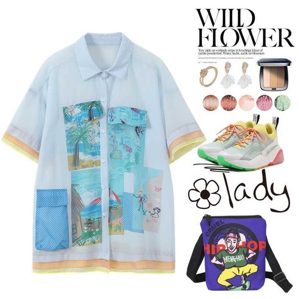 women's blouses & shirts maxi summer spring women blouse loose oversized print appliques casual funny punk streetwear rock geek, White
women's blouses & shirts maxi summer spring women blouse loose oversized print appliques casual funny punk streetwear rock geek, White