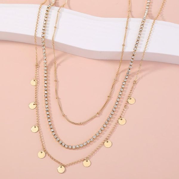 the new ladies personality disc popular simple trend european and american multi-layer temperament clavicle chain, Silver
the new ladies personality disc popular simple trend european and american multi-layer temperament clavicle chain, Silver