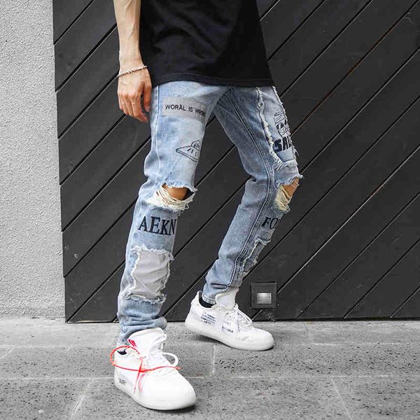 men's jeans jeans with holes in them, lyrical pattern, straight, pencils, for men, hip-hop ildr, Blue
men's jeans jeans with holes in them, lyrical pattern, straight, pencils, for men, hip-hop ildr, Blue