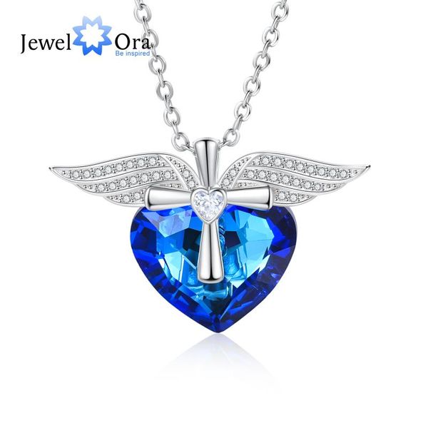 pendant necklaces jewelora classic style luxury created blue crystal necklace silver color angel wing jewelry for women accessories
pendant necklaces jewelora classic style luxury created blue crystal necklace silver color angel wing jewelry for women accessories