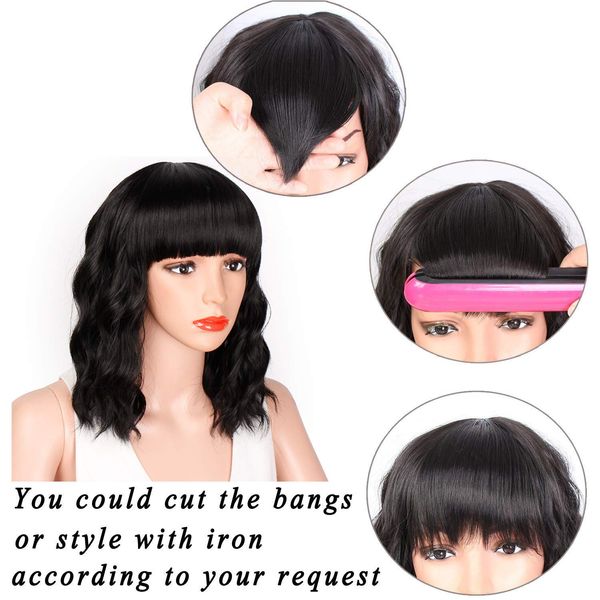 bob curly wig synthetic short black wig with bangs natural looking heat resistant fiber hair forfactory direct
bob curly wig synthetic short black wig with bangs natural looking heat resistant fiber hair forfactory direct