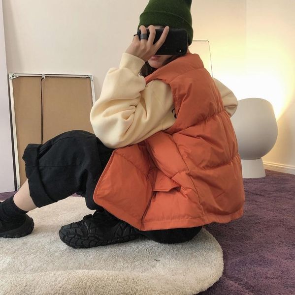 women's vests tint era korean fashion women coat loose oversize cotton jacket casual comfortable warm retro quality overcoat female ves, Black;white
women's vests tint era korean fashion women coat loose oversize cotton jacket casual comfortable warm retro quality overcoat female ves, Black;white
