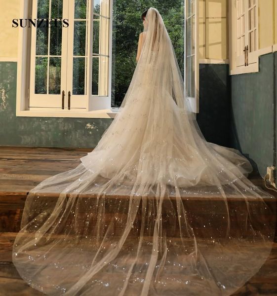 bridal veils sparkle tulle wedding with comb 4 meters long cathedral for brides velos novia largos lvv08, Black
bridal veils sparkle tulle wedding with comb 4 meters long cathedral for brides velos novia largos lvv08, Black