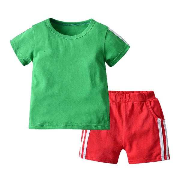 summer casual children's wear pure cotton short sleeve round neck t-shirt contrast shorts sportswear set, Blue
summer casual children's wear pure cotton short sleeve round neck t-shirt contrast shorts sportswear set, Blue