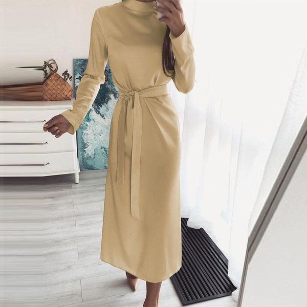 casual dresses women spring fashion solid color high collar long sleeve belt office ladies clothing elegant party dress vestidos femme, Black;gray
casual dresses women spring fashion solid color high collar long sleeve belt office ladies clothing elegant party dress vestidos femme, Black;gray