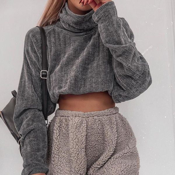 high collar knitted sweater women autumn winter knitwear new grey black short knit female casual loose all-match pullover, White;black
high collar knitted sweater women autumn winter knitwear new grey black short knit female casual loose all-match pullover, White;black