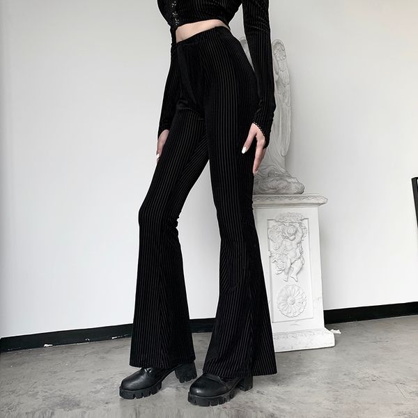 black velvet stripe flare pants high waist elastic 5%spandex legging casual trouser autumn elegant pants women capris, Black;white
black velvet stripe flare pants high waist elastic 5%spandex legging casual trouser autumn elegant pants women capris, Black;white