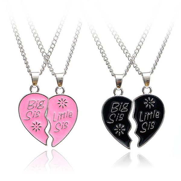 pendant necklaces sell big little sister letters heart-shaped stitching necklace good girlfriend family, Silver
pendant necklaces sell big little sister letters heart-shaped stitching necklace good girlfriend family, Silver