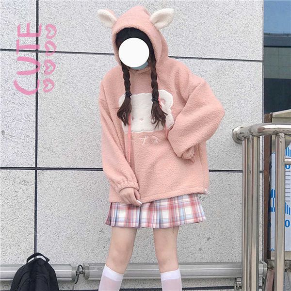 women's fur & faux japanese kawaii teen girls fluffy hoodies vintage streetwear oversize cute fashion pink winter clothes fleece l, Black
women's fur & faux japanese kawaii teen girls fluffy hoodies vintage streetwear oversize cute fashion pink winter clothes fleece l, Black