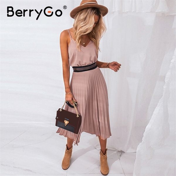 berrygo spaghetti strap summer dress women a-line pink female pleated midi dress casual office ladies party dresses 210309, Black;gray
berrygo spaghetti strap summer dress women a-line pink female pleated midi dress casual office ladies party dresses 210309, Black;gray