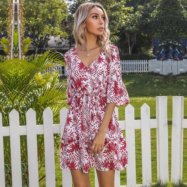 party dresses summer dress women flare sleeve v neck floral print big swing ruffle casual loose boho streetwear mini, White;black
party dresses summer dress women flare sleeve v neck floral print big swing ruffle casual loose boho streetwear mini, White;black