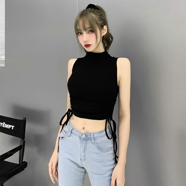 casual skinny black tanks women streetwear bandage sleeveless tank stay home style summer cropped 2021, White
casual skinny black tanks women streetwear bandage sleeveless tank stay home style summer cropped 2021, White