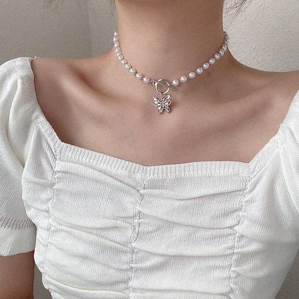 Kpop Vintage Aesthetic Exquisite Pearl Rhinestones Choker Butterfly Necklace For Women Party Jewelry Gifts, Silver
Kpop Vintage Aesthetic Exquisite Pearl Rhinestones Choker Butterfly Necklace For Women Party Jewelry Gifts, Silver