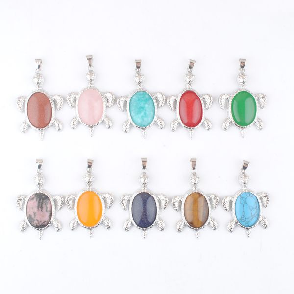 natural gemstones pendants turtle animal shape charm jewelry stone tiger's eye malachite agates amethyst rose quartz rhodonite dbn495, Silver
natural gemstones pendants turtle animal shape charm jewelry stone tiger's eye malachite agates amethyst rose quartz rhodonite dbn495, Silver