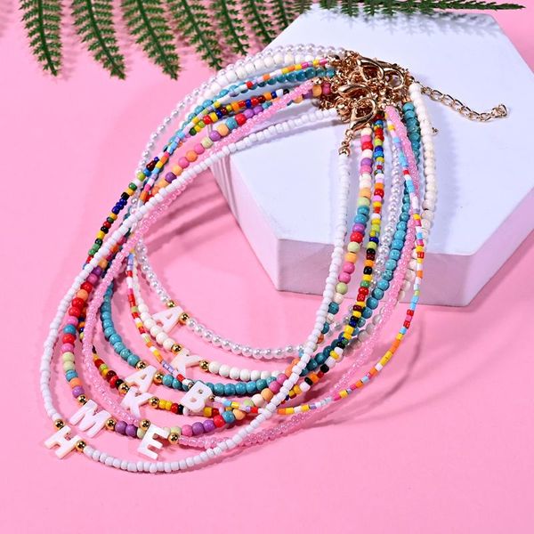 pendant necklaces bohemia beaded choker necklace for women short boutique diy a-z letter shell female neck chains bead party jewelry 2021, Silver
pendant necklaces bohemia beaded choker necklace for women short boutique diy a-z letter shell female neck chains bead party jewelry 2021, Silver