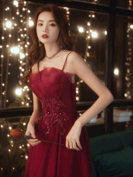 luxury prom dresses toast bride 2021 autumn atmosphere wine red usually can wear engagement sling evening female, Black
luxury prom dresses toast bride 2021 autumn atmosphere wine red usually can wear engagement sling evening female, Black