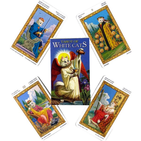 white cats tarot deck leisure party table game fortune-telling prophecy oracles cards with guide book
white cats tarot deck leisure party table game fortune-telling prophecy oracles cards with guide book