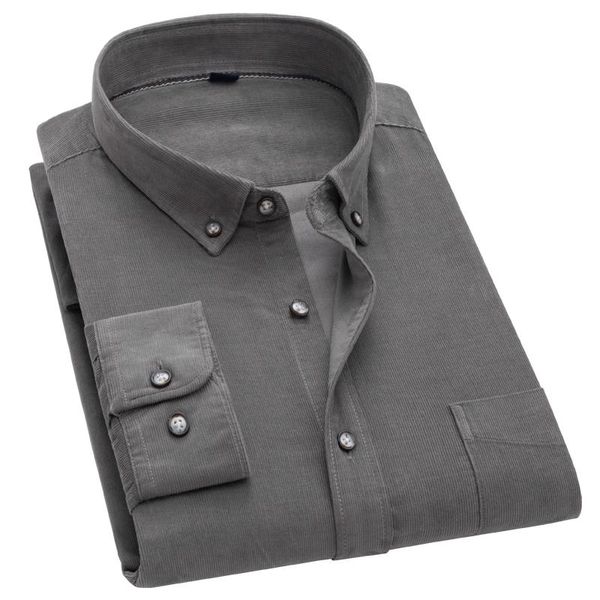 men's outerwear casual solid corduroy cotton shirts single patch pocket comfortable standard-fit long sleeve button-down shirt, White;black
men's outerwear casual solid corduroy cotton shirts single patch pocket comfortable standard-fit long sleeve button-down shirt, White;black