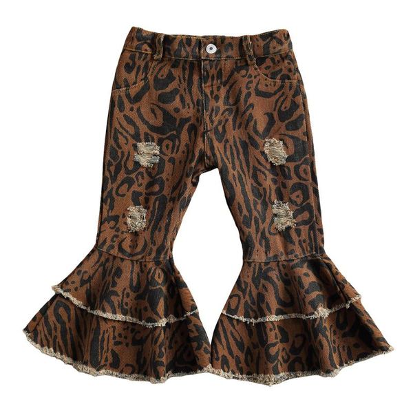 2-7y fashion infant kids girls denim pants leopard print button high waist flare trousers, Blue
2-7y fashion infant kids girls denim pants leopard print button high waist flare trousers, Blue