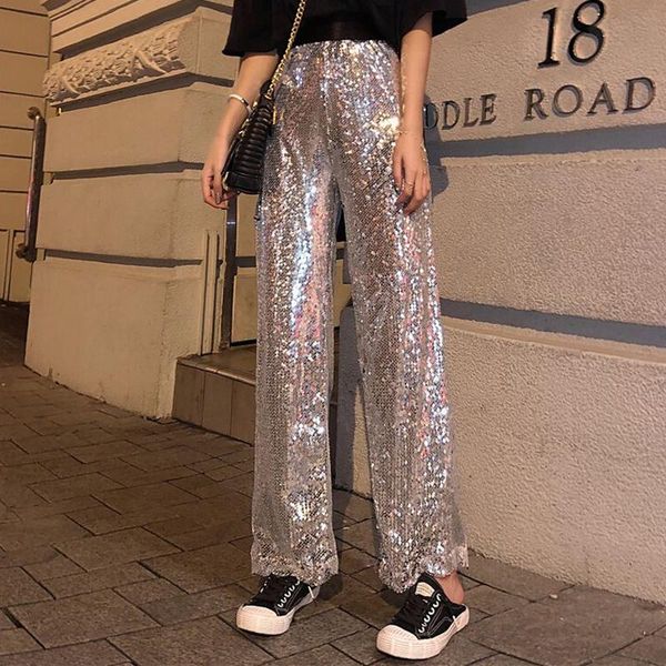 pants women summer trendy korean style 2021 summer fashion buling glittery sequin loose loose casual wide-leg long trouser, Black;white
pants women summer trendy korean style 2021 summer fashion buling glittery sequin loose loose casual wide-leg long trouser, Black;white