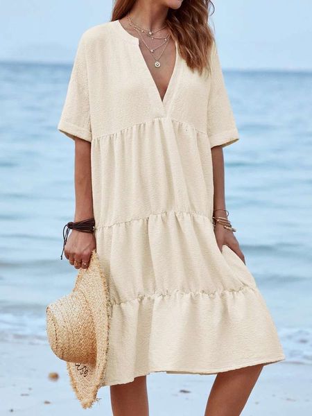 pure cotton and linen pleated summer casual v-neck dress for women, Black;gray
pure cotton and linen pleated summer casual v-neck dress for women, Black;gray