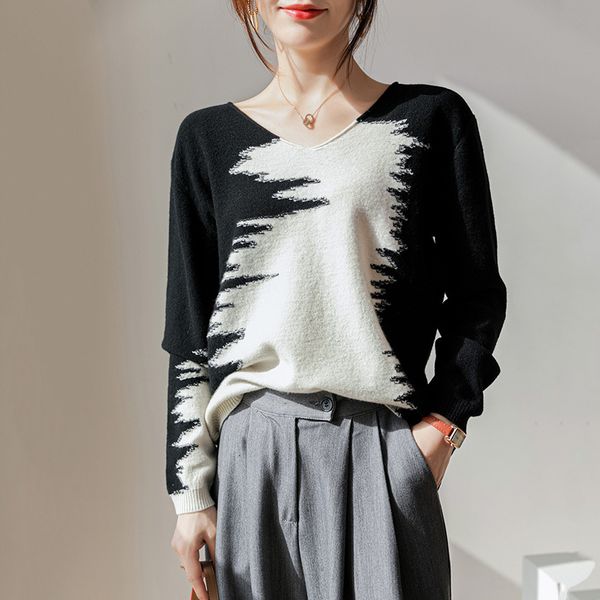 2021 women pullovers 100% merino knitted jumpers v-neck 3colors long sleeve female pure wool knitwear 3goc, White;black
2021 women pullovers 100% merino knitted jumpers v-neck 3colors long sleeve female pure wool knitwear 3goc, White;black