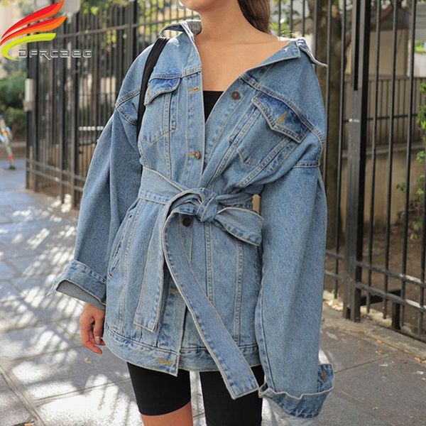 women's jackets denim jacket ladies 2021 oversized sashes lace up outerwear high street long jeans and coats, Black;brown
women's jackets denim jacket ladies 2021 oversized sashes lace up outerwear high street long jeans and coats, Black;brown