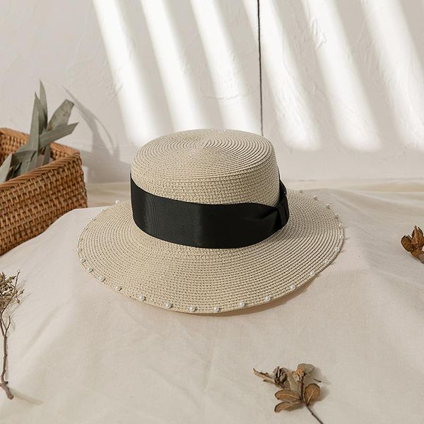 wide brim hats summer go out flat pearl ladies hat sunscreen england foldable big straw female sun 2021, Blue;gray
wide brim hats summer go out flat pearl ladies hat sunscreen england foldable big straw female sun 2021, Blue;gray