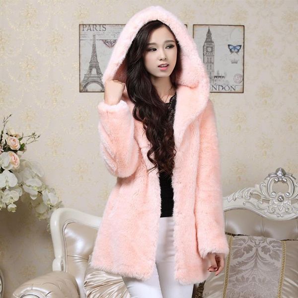 women's fur & faux autumn winter hooded pink coats women thick warm open sticth full sleeve casual fashion streetwear clothes lady, Black
women's fur & faux autumn winter hooded pink coats women thick warm open sticth full sleeve casual fashion streetwear clothes lady, Black