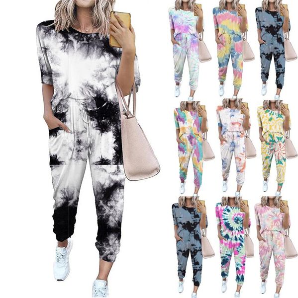 women's two piece pants tie dye set women tracksuit summer clothes s-3xl short sleeve t-shirt and sweat suits casual women' sets o, White
women's two piece pants tie dye set women tracksuit summer clothes s-3xl short sleeve t-shirt and sweat suits casual women' sets o, White