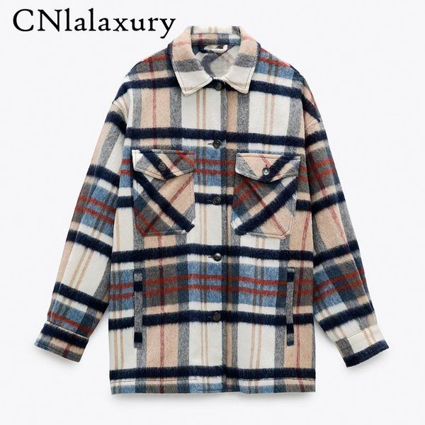 new loose turn down collar blouse women fashion plaid front packet shirts women elegant autumn female ladies wool outerwear, White
new loose turn down collar blouse women fashion plaid front packet shirts women elegant autumn female ladies wool outerwear, White