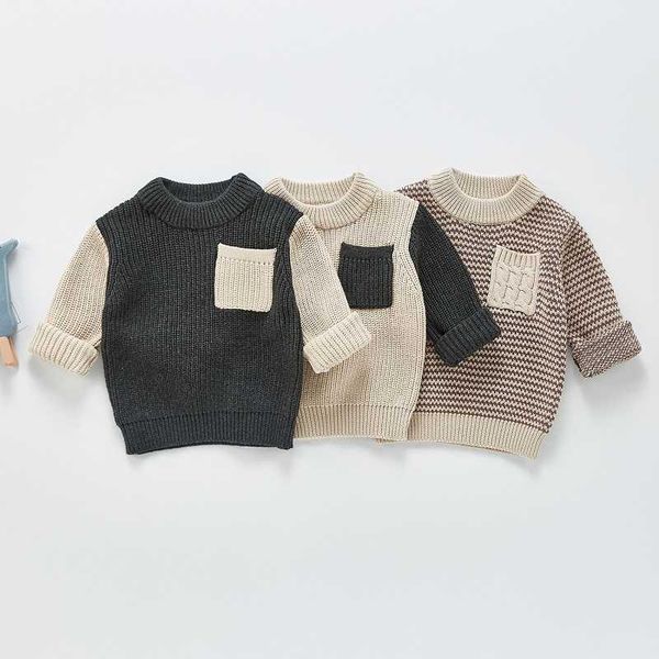 2021 autumn winter children knitted clothes baby boys sweater kids pullover jumper toddler striped european american style boy y1024, Blue
2021 autumn winter children knitted clothes baby boys sweater kids pullover jumper toddler striped european american style boy y1024, Blue