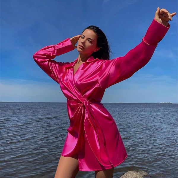 casual dresses foridol lace up satin warp party dress women rose red silk club shirt long sleeve femme green irregular vestidos, Black;gray
casual dresses foridol lace up satin warp party dress women rose red silk club shirt long sleeve femme green irregular vestidos, Black;gray