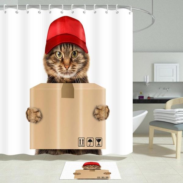 shower curtains cat courier bath screens for tub home decor polyester fabric waterproof mildew proof with 12 hooks
shower curtains cat courier bath screens for tub home decor polyester fabric waterproof mildew proof with 12 hooks