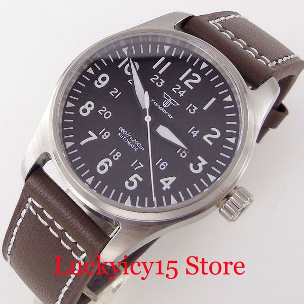 tandorio mark automatic men's watch miscellaneous 20bar waterproof nh35a movement light-emitting dial leather tape, Slivery;brown
tandorio mark automatic men's watch miscellaneous 20bar waterproof nh35a movement light-emitting dial leather tape, Slivery;brown