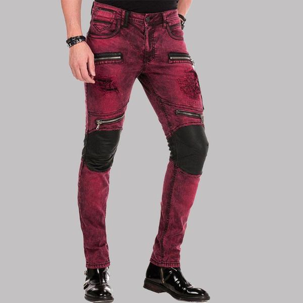 men's pants 2021 solid color splicing folds jeans casual men western style straight zipper high waist fashion street, Black
men's pants 2021 solid color splicing folds jeans casual men western style straight zipper high waist fashion street, Black