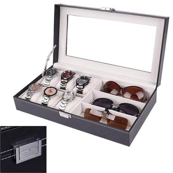 watch boxes & cases 6+3 watches glasses storage box pu leather jewelry collection organizer case wristwatches holder dislpay gifts, Black;blue
watch boxes & cases 6+3 watches glasses storage box pu leather jewelry collection organizer case wristwatches holder dislpay gifts, Black;blue