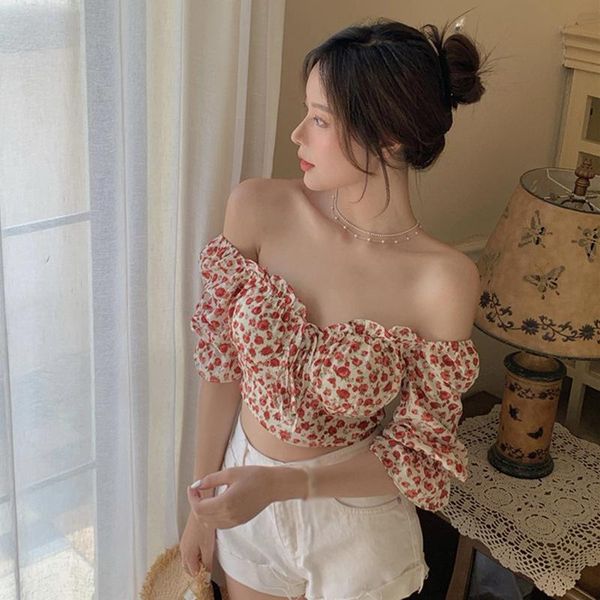 women's blouses & shirts summer floral blouse lace-up square neck chiffon shirt short sleeve women crop top, White
women's blouses & shirts summer floral blouse lace-up square neck chiffon shirt short sleeve women crop top, White
